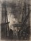 Dark City - Original Charcoal Zeichnung von S. Goldberg - Mid 20th Century Mid 20th Century 1