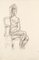 Dibujo Lápiz Nude original de Jeanne Daour Mid-Century Mid-Century de 1900, Imagen 1