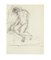 Sitzender Akt - Original Bleistiftzeichnung von Jeanne Daour - 1950er 1950er 1