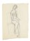 Seated Nude - Original Pencil and Pastel Drawing by Jeanne Daour - 1950s 1950s 1