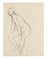 Nude - Lápiz de dibujo original de Jeanne Daour - años 50, Imagen 1
