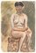 Nude - Mixed Media on Paper by J.-R. Delpech - 1942 1942 1