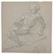 Figure of Man - Original Drawing in Pencil and White Lead - 19th Century 19th Century, Image 1