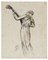 Playing Woman - Original China Ink Drawing by G.R.C. Boulanger - 1881 1881 1