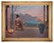 Japanese Sunset with Geisha - Oil Painting by an Unknown Painter of 20th Century 20th century 1