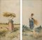 Farmers with Bundle of Spikes - Coppia di acquarelli su carta - 1892 1892, Immagine 1