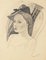 Woman with a Hat - Original Pencil Drawing by C. Breveglieri - 1930s 1930s, Image 1