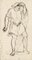 Male Figure - China Ink Drawing by A.-F. Cals - Late 19th Century Late 19th Century 1