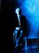 Portrait of Andy Warhol posing - Blaues Drucktoning von G. Bruneau - 1980er 1980s 2