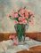 Vase avec Fleurs - Huile sur Toile par A. Cappellini - Mid 1900 Mid 20 Century 1