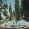 Pool At Lake Tahoe Oversize C Print Framed in White by Slim Aarons, Image 1