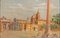 Piazza del Popolo, Rome - Oil on Canvased Cardboard - Early 20th Century Early 20th Century 2