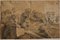 Dessin Rome, The Countryside- China Ink Original par Jan Pieter Verdussen - 1742 1742 1