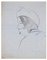 Portrait of Man - Dibujo original en gris de Flor David - años 50, Imagen 1