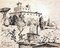 Villa Medici / Rome - Original Ink Drawing by Beppe Guzzi - 1949 1949 1