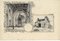 San Giovanni and Minerva Temple - Original China Ink Drawing by A. Terzi - 1899 1899, Image 1