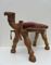 Vintage Carved Camel Saddle Ottomans, Set of 3 5