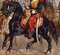 Battle, Knights on Horses - Original China Tinte und Aquarell von T. Fort - 1840er 1840er 3