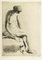 Pensive Nude - Etching and Aquatint by Anna Bass - Late 20th Century Late 20th Century 1