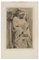 Femme Réfléchie - Encre et Aquarelle par A. Bigand - Mid-19th Century Mid-19th Century 2