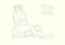 Sitting Sitting Nude - Original Incisione di D. Catatore - 1970s 1970s, Immagine 1