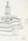 Paul Garin, la fontaine, années 1950, dessin original au fusain sur papier 2