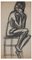 Sitting Woman - Original Charcoal Drawing - Early 20th Century Early 20th Century 1