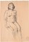 Sitzende Frau - Original Kohlezeichnung von Paul Garin - 1950er 1950er 1