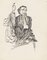 Magistrate - Original China Ink Drawing - Mid 20th Century Mid 20th Century 1