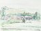 Landscape - Original Watercolor von S. Goldberg - Mid 20th Century Mid 20th Century 1