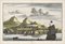 View Of Tongling - Original Hand Watercolored Etching by A. Leide Early 18th Century 1