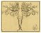 Albero da frutto - Carbone su carta di A. Mérodack-Jeanneau, fine XIX secolo, Immagine 1