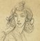 Woman Bust - Pencil on Paper by A. Mérodack-Jeanneau Late 19th Century 3