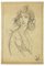 Büste einer Frau - Bleistift auf Papier von A. Mérodack-Jeanneau, spätes 19. Jh 1