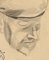 Portrait - Kohlezeichnung auf Papier von A. Mérodack-Jeanneau, spätes 19. Jh 2