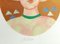 Lithographie Girl in the Yellow Oval - Original par Franco Gentilini - 1981 1981 2
