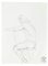 Hombre pensativo - Lápiz de dibujo original de S. Goldberg - Mid-Century, siglo XX, Imagen 1