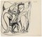 Study for the Murder of Marat - Original China Ink Drawing - 1968 1968, Image 1