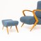 Mid-Century Armchairs with Footstools, Set of 4, Image 4