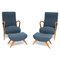 Mid-Century Armchairs with Footstools, Set of 4 1