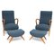 Mid-Century Armchairs with Footstools, Set of 4, Image 1