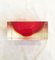 Cendrier Transparent et Rouge Submergé en Verre de Murano dans le Style de Flavio Poli, 1960s 5