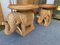 French Rattan Elephant Side Tables. 1970s, Set of 2 12