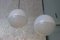 Art Deco Bauhaus Ball Ceiling Lamps in Satinized & Stepped Glass, 1940s, Set of 2 3