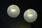 Art Deco Bauhaus Ball Ceiling Lamps in Satinized & Stepped Glass, 1940s, Set of 2 2