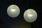 Art Deco Bauhaus Ball Ceiling Lamps in Satinized & Stepped Glass, 1940s, Set of 2, Image 2