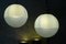 Art Deco Bauhaus Ball Ceiling Lamps in Satinized & Stepped Glass, 1940s, Set of 2 10