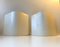 White Scandinavian Minimalist Wall Lights, 1970s, Set of 2, Immagine 1