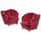 Fauteuils en Velours Bordeaux Style Gio Ponti, Italie, 1960s, Set de 2 1