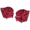 Italian Burgundy Velvet Armchairs in the Style of Gio Ponti, 1960s, Set of 2 1